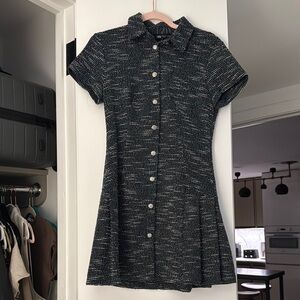 Zara Black Polo Collar Mini Dress